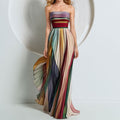 summer new women's clothing - cross-border  us & europe - fashionable bandeau colorful printed party dress