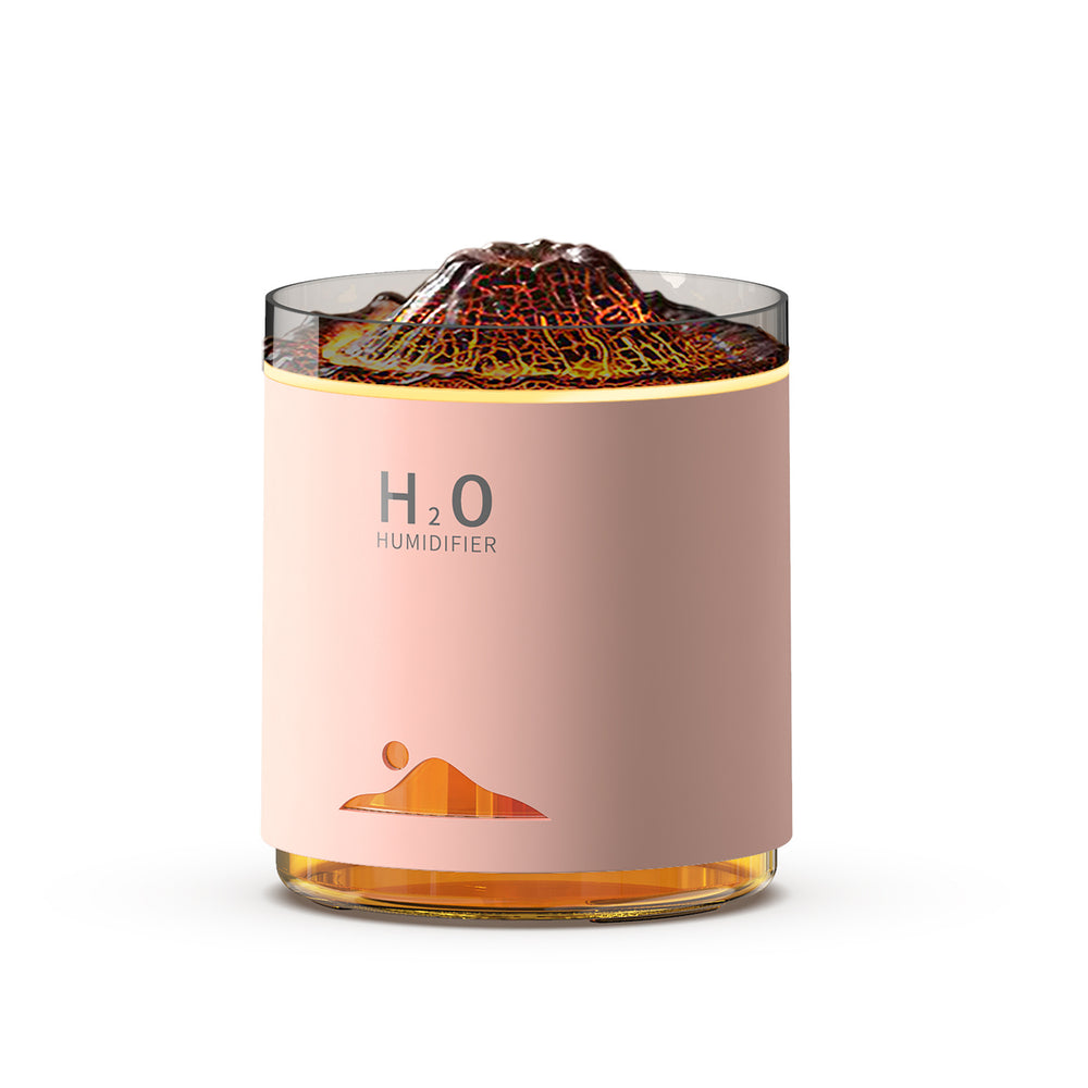 Artificial flame aromatherapy machine for home bedroom office desktop atmosphere lamp humidifier diffuser small volcano desktop