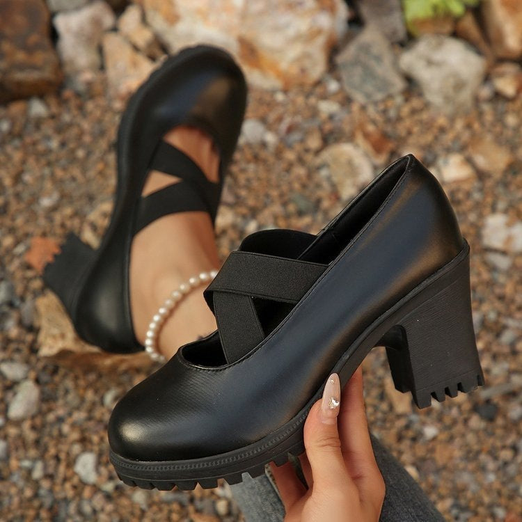 Wholesale women's plus size loafers: new spring/autumn  collection - casual slip-ons with chunky heels and high heels