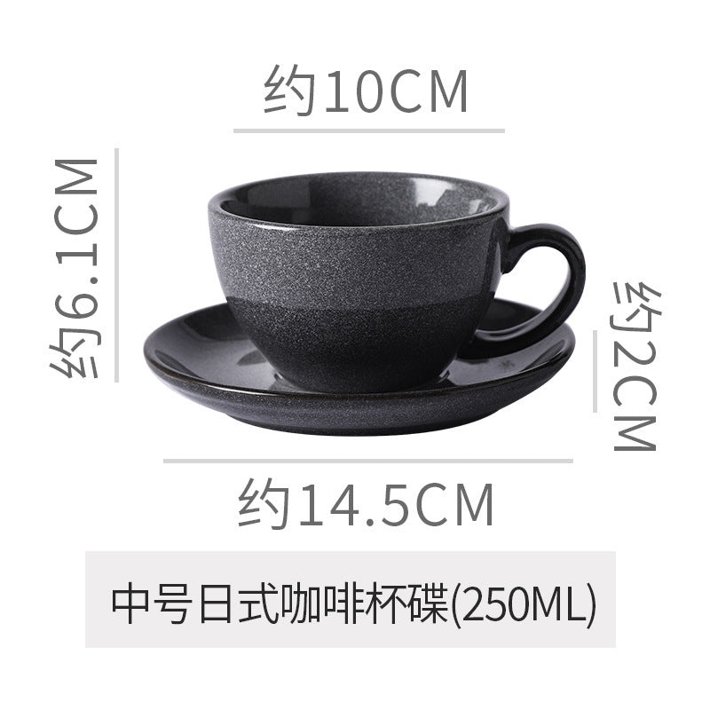Vintage kiln-ware ceramic coffee cup and saucer set - exquisite, unique design for office afternoon tea or milk