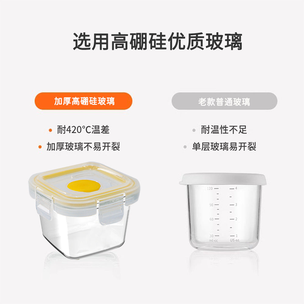 Mini food storage containers, food-grade thickened airtight baby food compartments, kids' home storage square divided boxes - wholesale