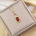 Tz-8235 gold red necklace