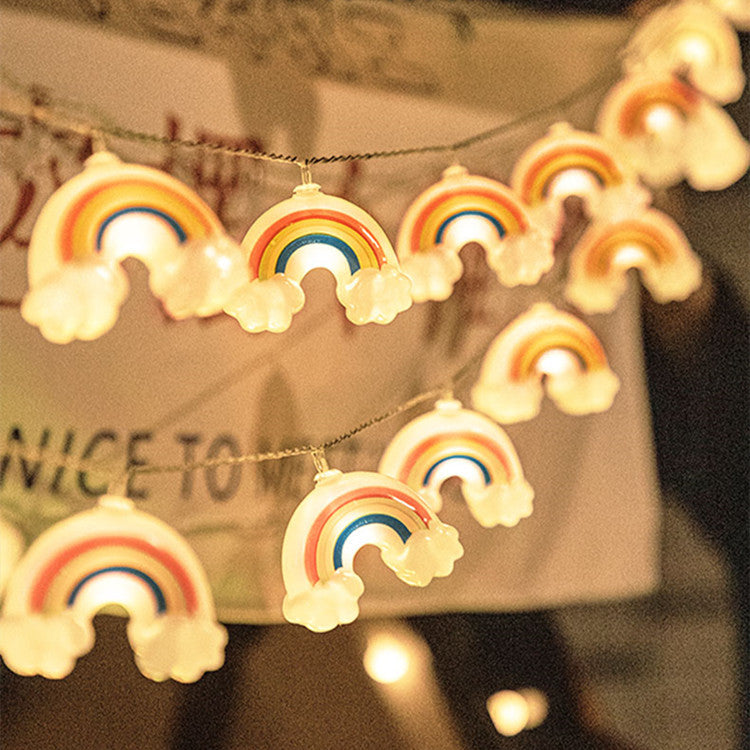 led rainbow light string new creative ins clouds rainbow festival party home decoration small lights flashing lights string lights