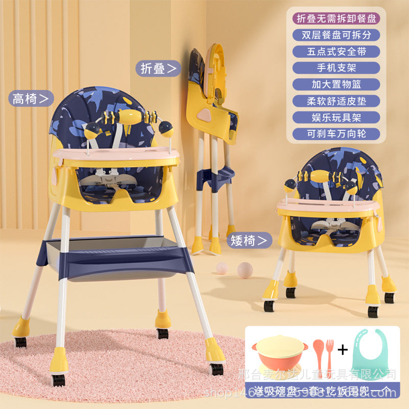 Baby Dining Chair Eating Multifunctional Foldable Portable Home Chair Baby Dining Table Chair Seat Children's Dining Table