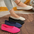 Exportnew arrivalplus size fly woven breathable shallow mouth flats women's knitting round toe lazy all year round work shoes  supply
