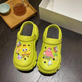 Green spongebob squarepants thick sole crocs (eva pad)