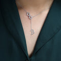 New arrival: lucky eight-character tassel necklace for women - copper 26-letter pendant with diamond accents, choker necklace