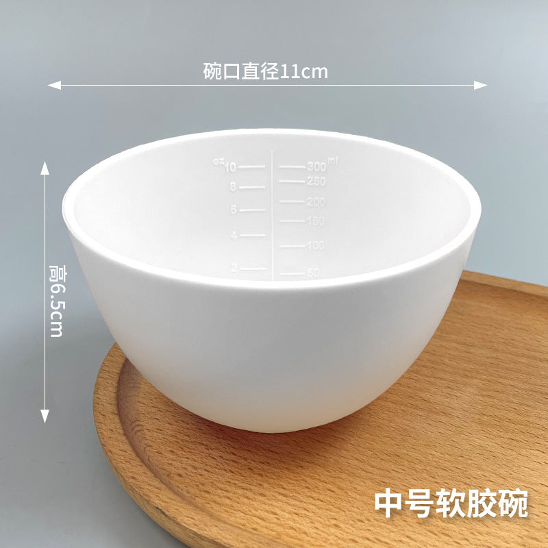 Beauty mask tool imitation silicone bowl mask bowl soft plastic bowl large, medium and small tpr material soft glue mask bowl
