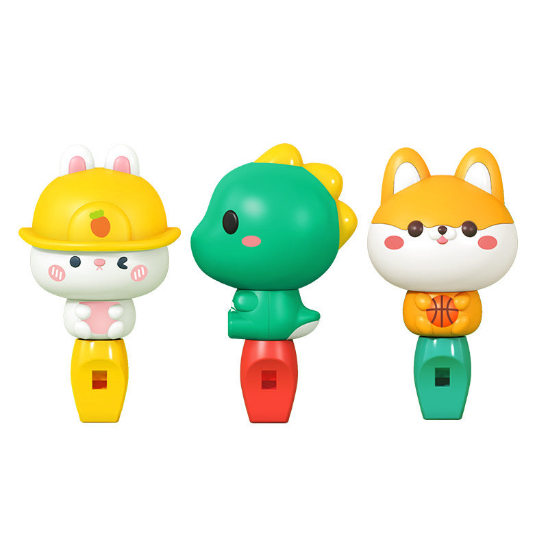 Cute cartoon whistle rabbit dinosaur shiba inu style lanyard whistle small horn kindergarten kids educational toy