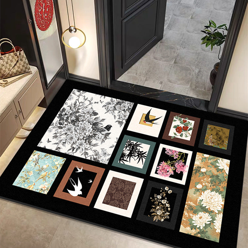 New chinoiserie classical diatom mud floor mat entrance door mat bathroom absorbent quick-drying mat bathroom door non-slip foot mat