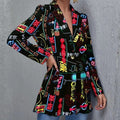 Independent station   fashionexportfashion women's printed suit outwearready stockplus sizeoutwear