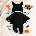 new halloween baby costume: skeleton & bat long-sleeve romper with hat
