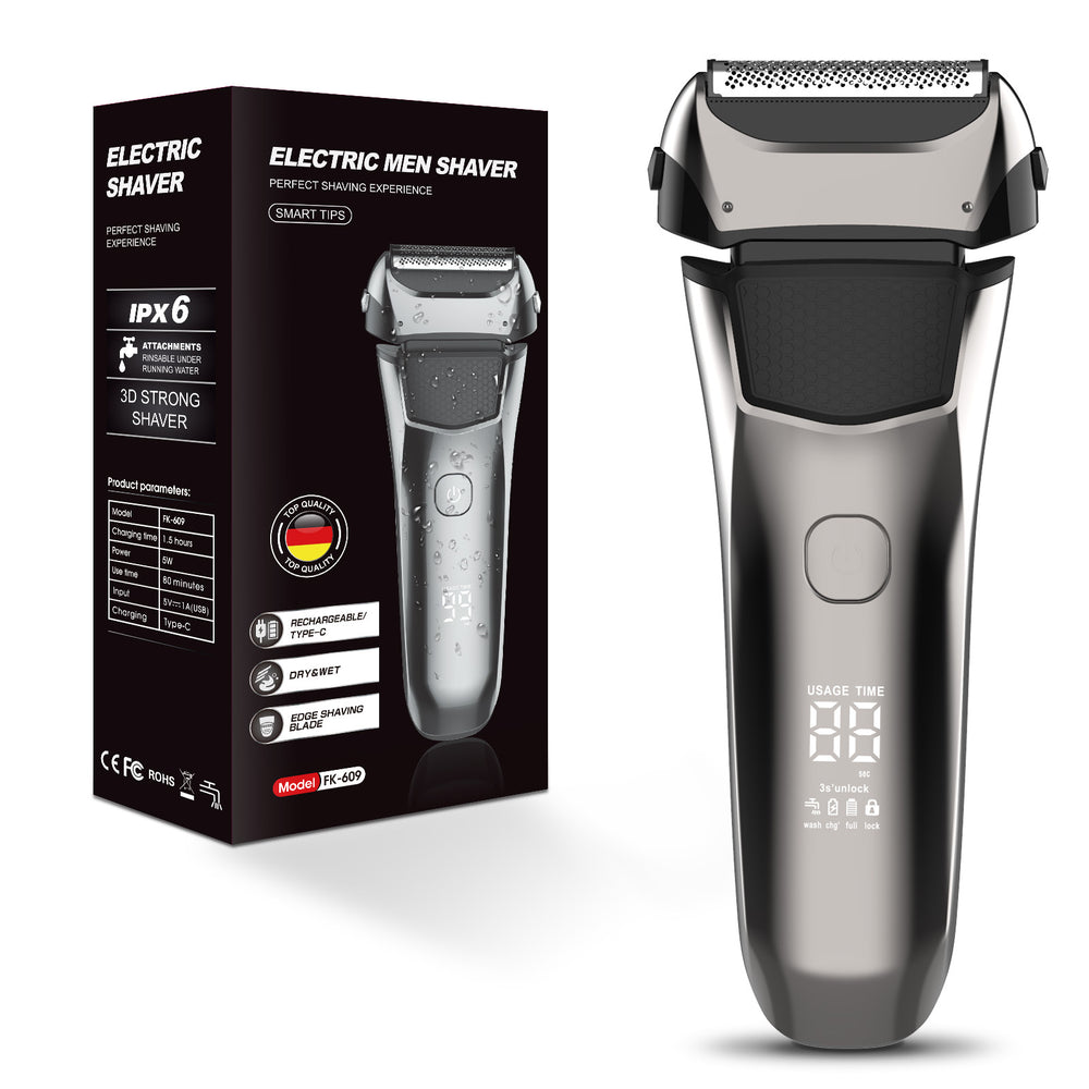 Wholesale electric shavers for men, beard trimmers, full body washable razor, rechargeable triple-blade shaver