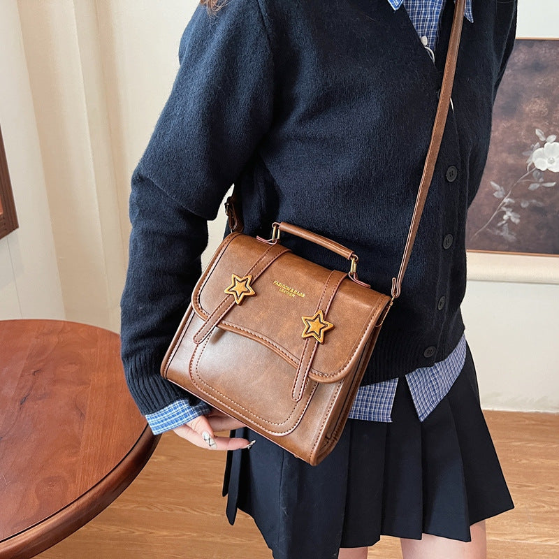 New Star Fashion College Style Multifunctional Solid Color Vintage Student School Bag Portable Travel Backpack Women's Bag