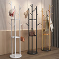 Three-pole bedroom hanging clothes rack, floor-standing coat rack, accessible luxury marble iron art, does not take up space, room clothes rack