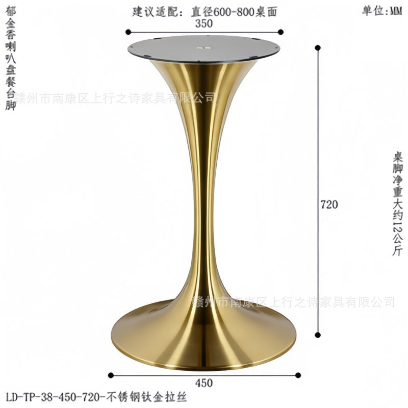 Tulip stainless steel hardware side table hotel b&b project customized light luxury living room corner table factory wholesale
