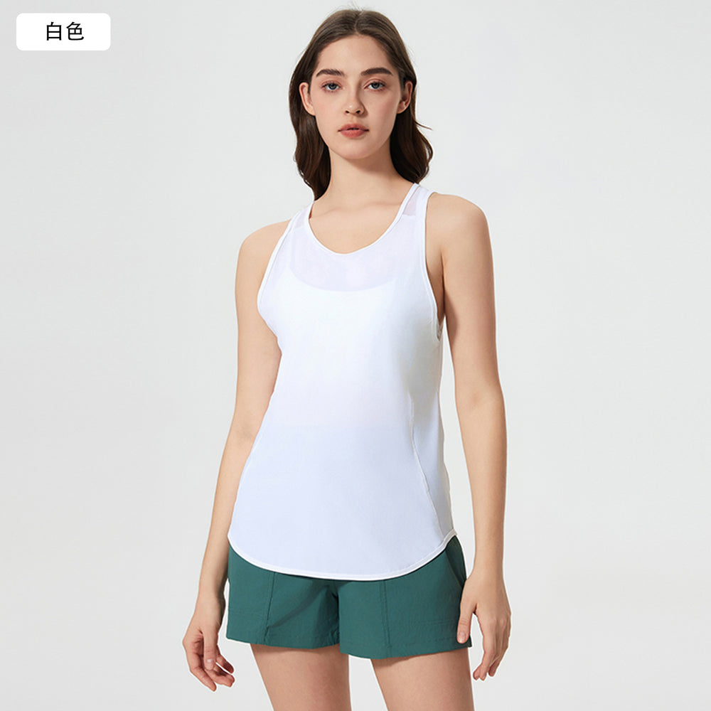 Summer new yoga tank top women's mesh breathable beautiful back sports quick-dry tight-fitting top yoga wear d25038