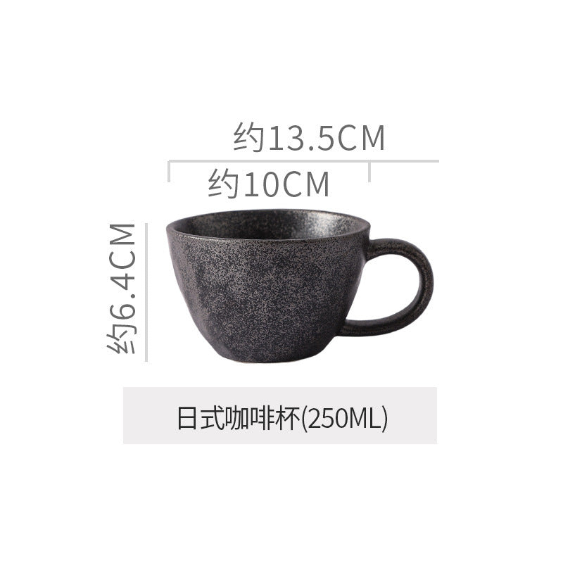 Retrostylish ceramic coffee cup and saucer kiln wind stone ceramic mug office for home afternoon tea cup