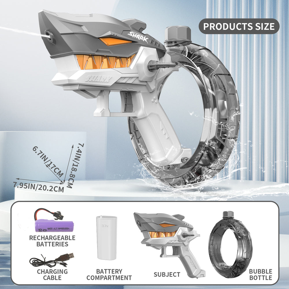 new shark electric water gun for boys and girls - kids' toy water blaster for summer fun - fully automatic continuous fire water gun