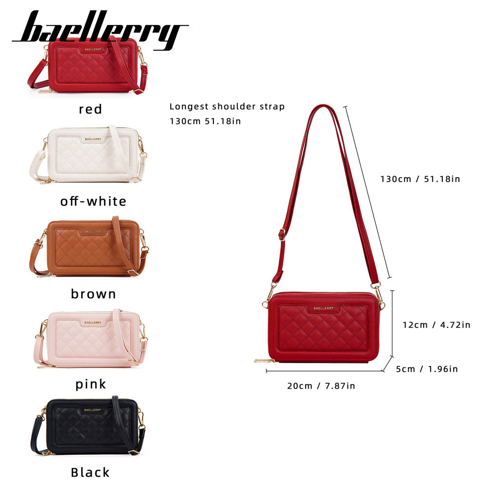 New baellerry women's wallet fashionable large-capacity diamond messenger bag premium zipper mobile phone bag