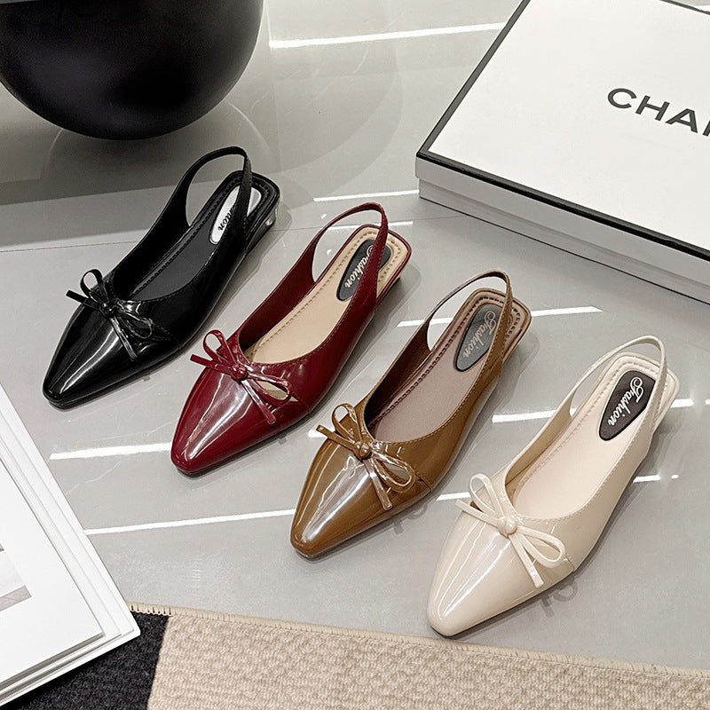 French high heel closed-toe sandals, fairy shoes, 2025 new spring/summer collection, elegant socialite nude pointed-toe pumps