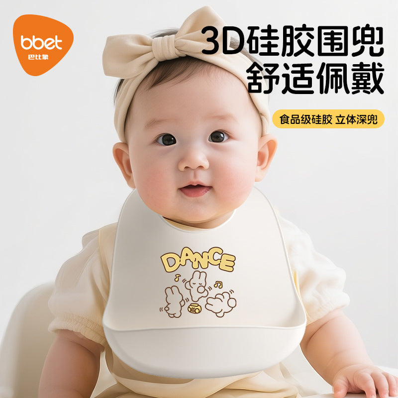 Babibele baby bibs - lightweight silicone bibs for feeding and eating, waterproof bibs for baby food