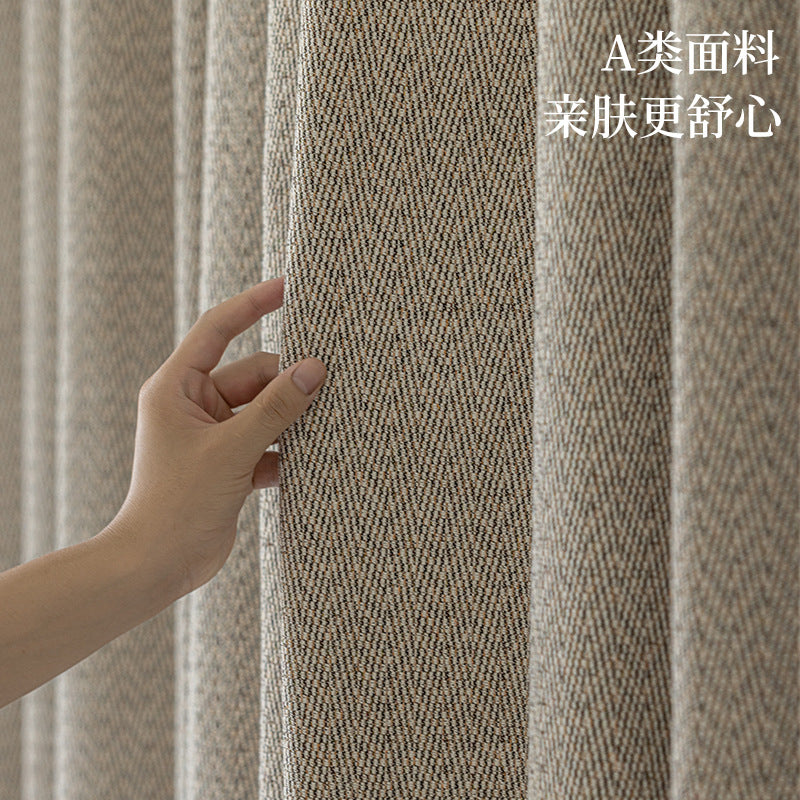 Cotton and linen texture full blackout chenille curtains bedroom living room hook type frenchaccessible luxury cream style shaoxing wholesale