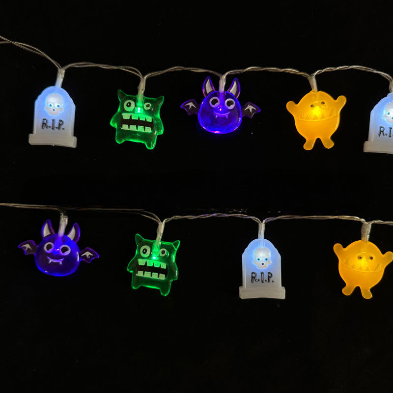 New Halloween light string skull ghost horror decorative lights ghost festival atmosphere small lights battery box pumpkin lights