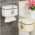 Bathroom sliding lid tissue box wall-mounted multi-functional towel storage rack punch-free waterproof roll paper storage box