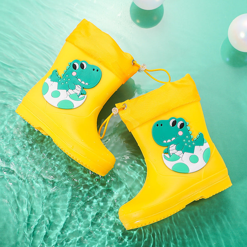 New children's rain boots: ankle-high, waterproof cartoon rain boots for boys, girls, toddlers, and young students