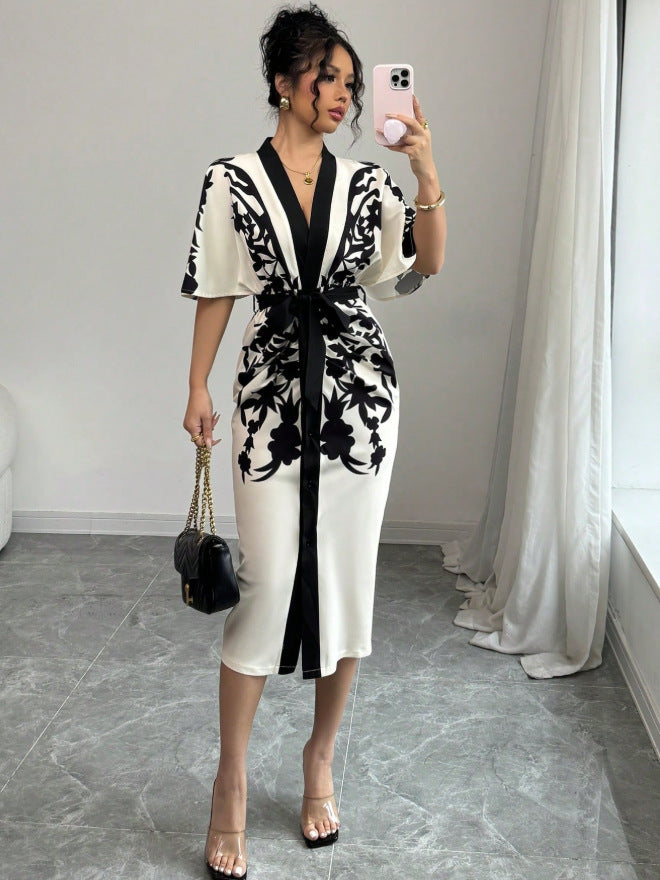 shein cross-border  independent station fashion export printing dress