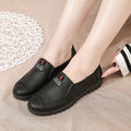 Spring & fall flats ladieswear shoes soft bottom middle-aged and elderly women's flats leather shoes non-slipeasiest for match work shoes slip-on grandma shoes