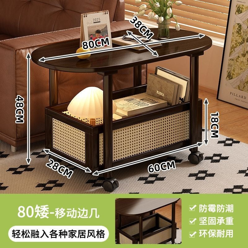 Medieval style bamboo coffee table, side table, corner table, sofa, living room, movablefor home, small trolley, small table, snack storage rack