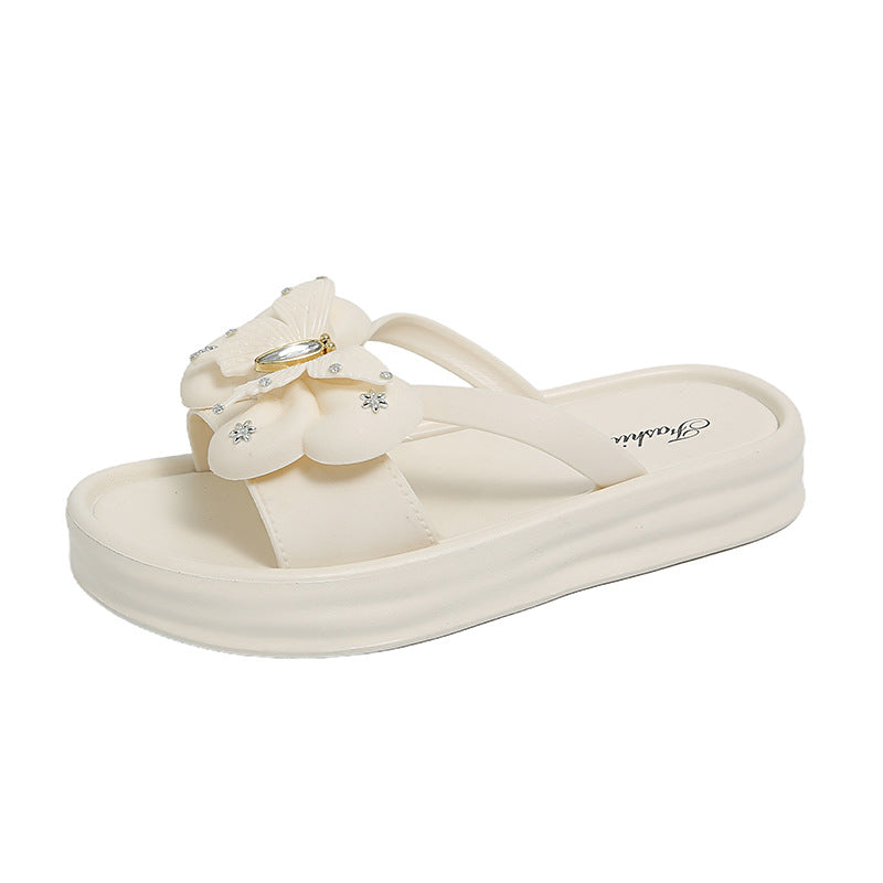 Popular internet celebrity good sandals women's summer new arrivaloutweareasiest for matchthick soleheight-increasing beach flip-flops