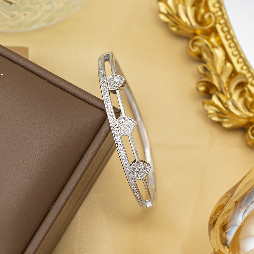 Bracelet female titanium steel fashion non-fading copper inlaid zirconium bracelet niche high-end fashion elegant jewelry wholesale hand jewelry