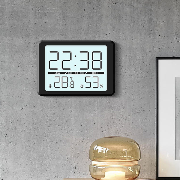 Ultra-thin luminous LCE wall clock Simple clock Convenient temperature and humidity clock Multifunctional magnetic refrigerator clock 2308