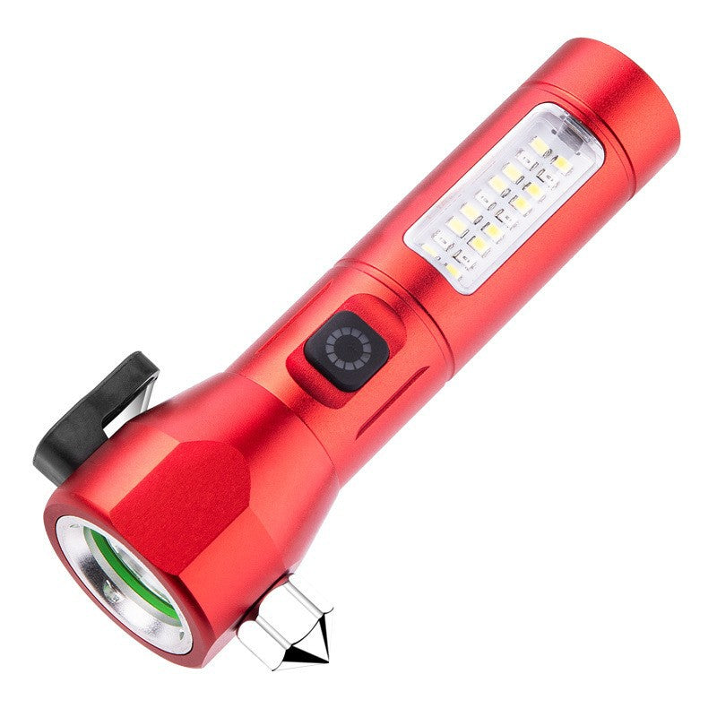 Cross-border security broken window flashlight charging long-range long-range battery life strong light explosion-proof portable mini cob side light flashlight