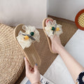 Women's sandals & slippers - 2021 summer new arrivals: fairycore style, bow accent, outdoor wear, vacation beach, flat one-strap slides