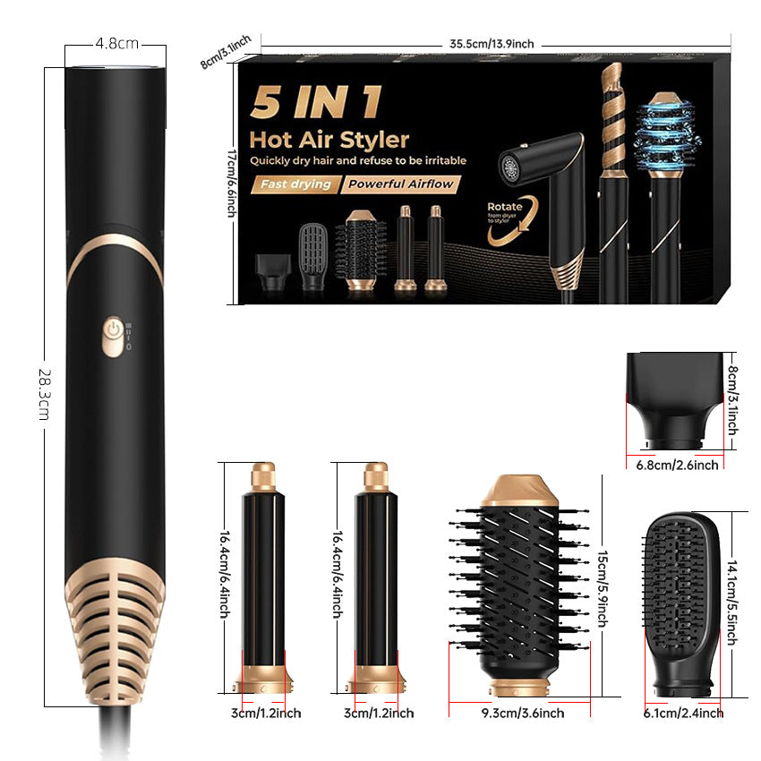Cross-border six-in-one folding hot air comb, multi-functional hair dryer, automatic curling iron, wet and dry curling straight dual-purpose hair dryer comb