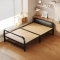 Folding bed - simple, home-use, adult single bed - perfect for rentals, offices, nap time, dorms - iron frame bed
