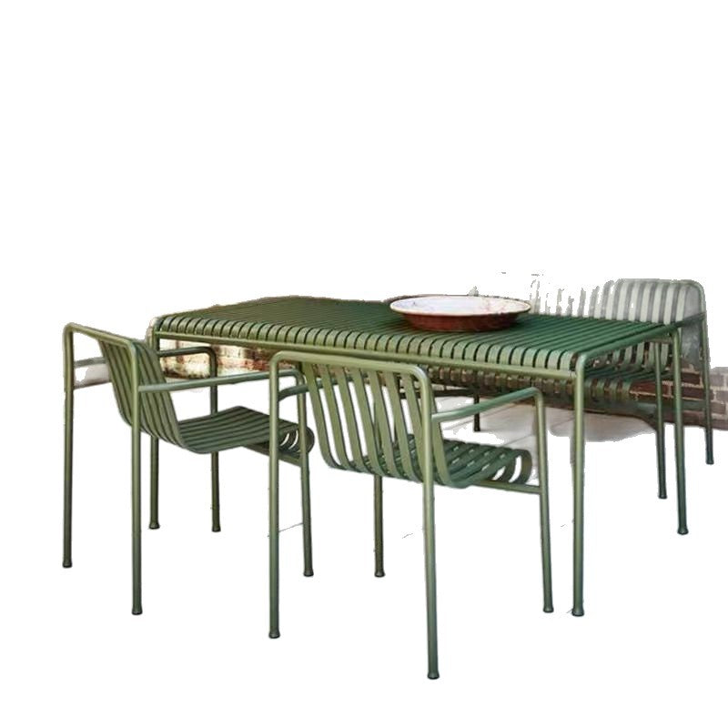 Outdoor modern casual outdoor courtyard table and chairs milk tea casual garden cafe open-air balcony iron art combination