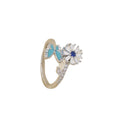 hot-selling sunflower rotating ring, full zirconia open sunflower, new rotatable ring, high-end jewelry