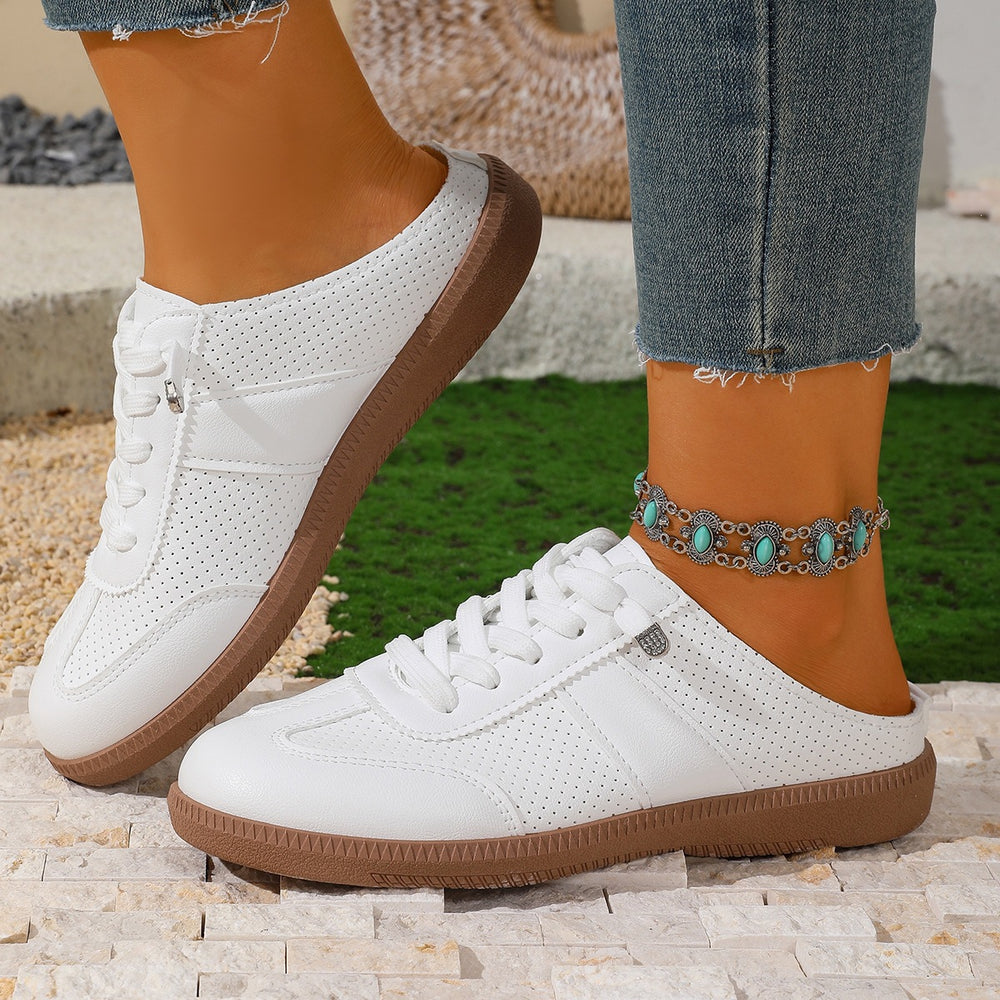 spring/summer new arrivals: women's casual german army trainers, fashionable slip-on flat white sneakers - wholesale