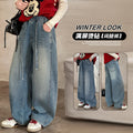 Girls' jeans, wide-leg pants, and straight-leg trousers for older girls - spring/autumn  new styles - hot rhinestone trendy designs for middle school girls