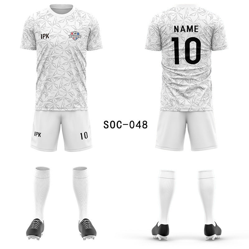 2025 new football jersey set men's football jersey team game jersey short-sleeved sports training jersey customization