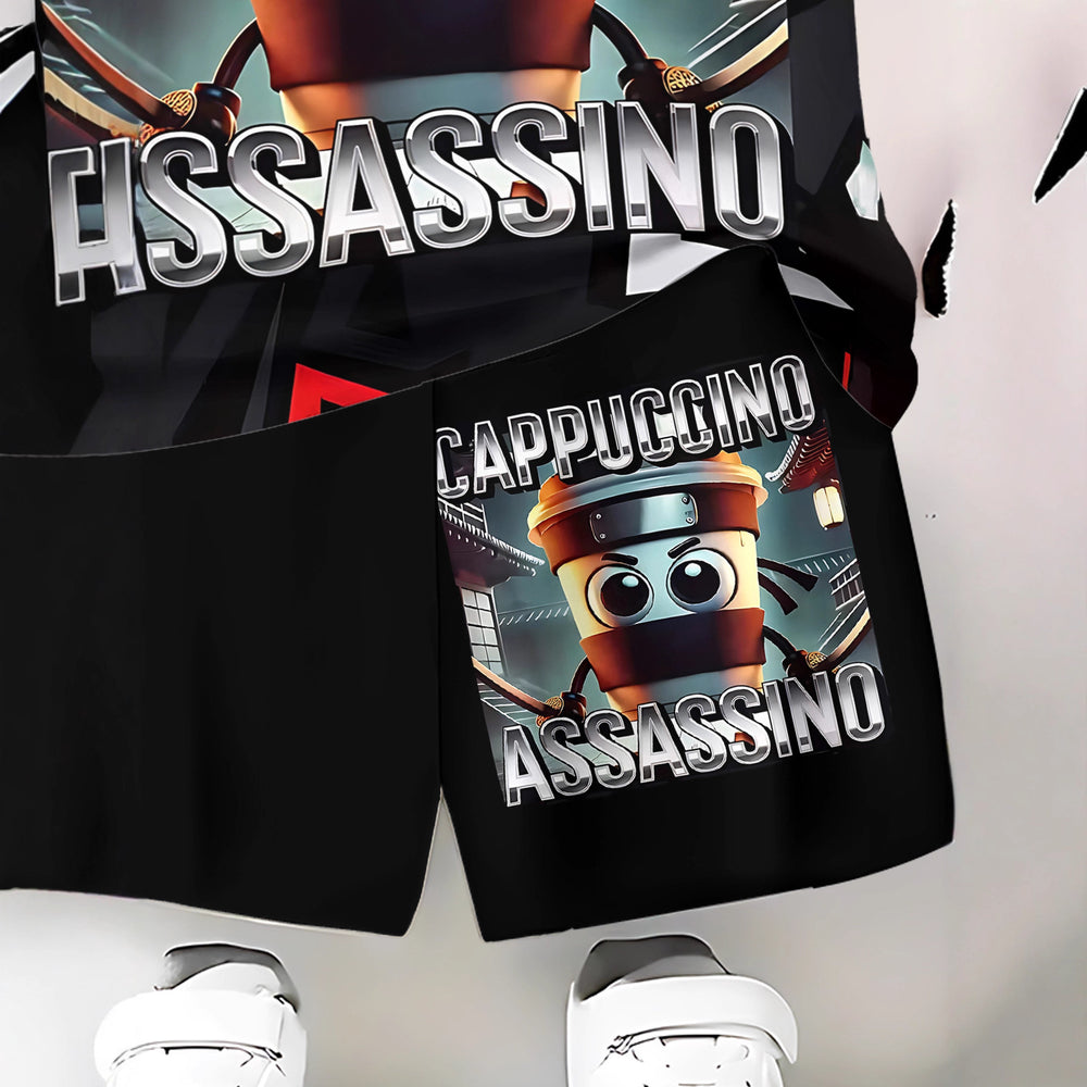 "stylish digital 67 print," perfect for summer wear, boys' outdoor sports t-shirt set