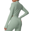 Short zippered outdoor running sports yoga outwearslimming look fitness long sleevesoutwear cloud-like quick-drying yoga clothes for women