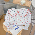 spring/autumn new collection: pure cotton shirt blouse for girls - peter pan collar, babydoll style, fresh & trendy outerwear/undershirt