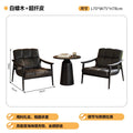 Black two-seater sofa set - side table 50cm