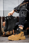 Men's spring 2025 new high-top work boots: trendy, versatile, thick-soled, height-increasing, outdoor martin boots